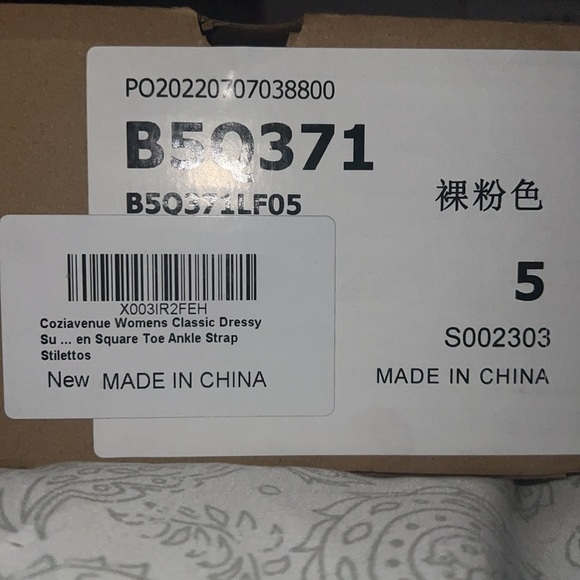 Coziavenue Classic Open Square Toe Ankle Strap Stiletto Kitten Heel | NEW!!👡 - Picture 5 of 5